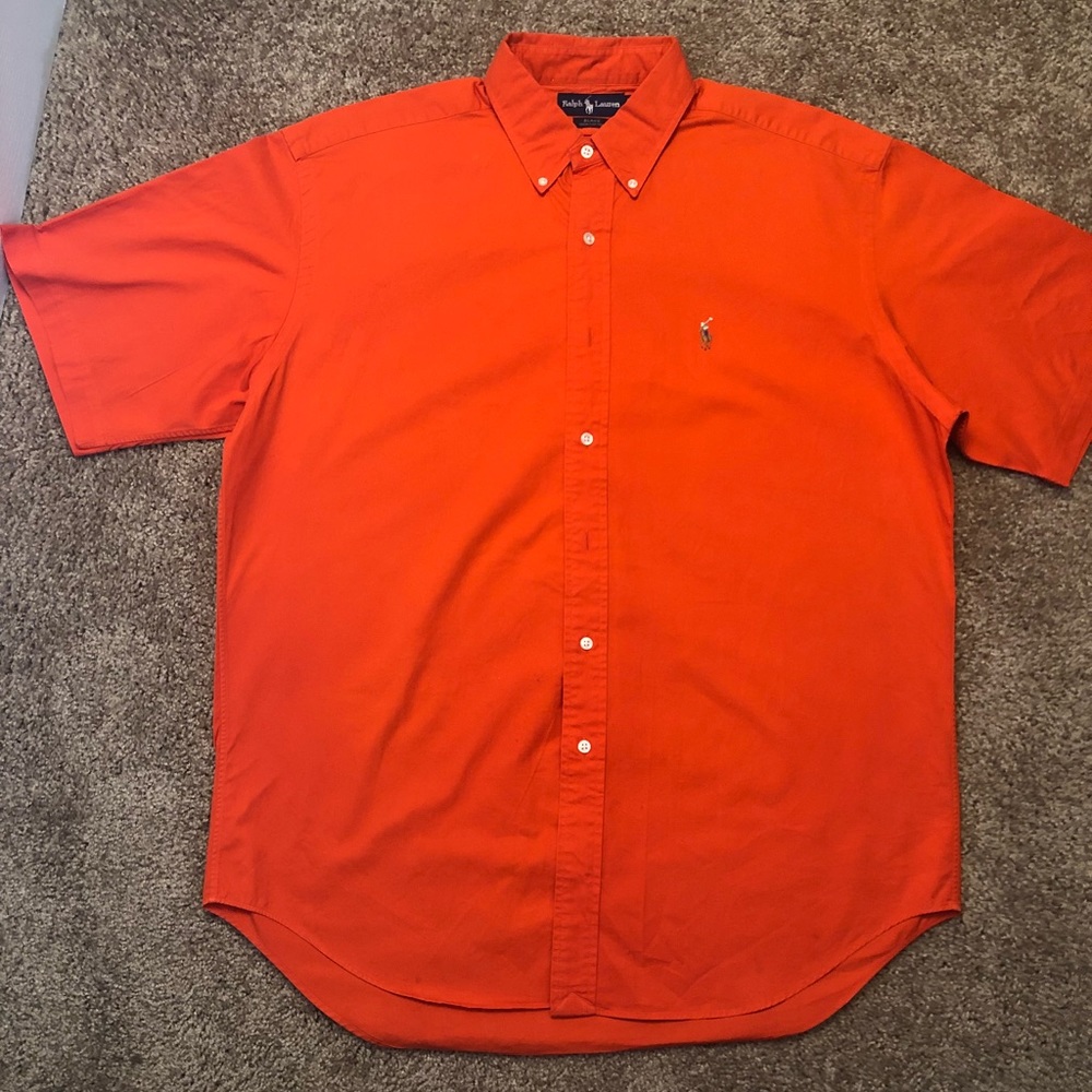 MEN’S LARGE ORANGE POLO BUTTON DOWN